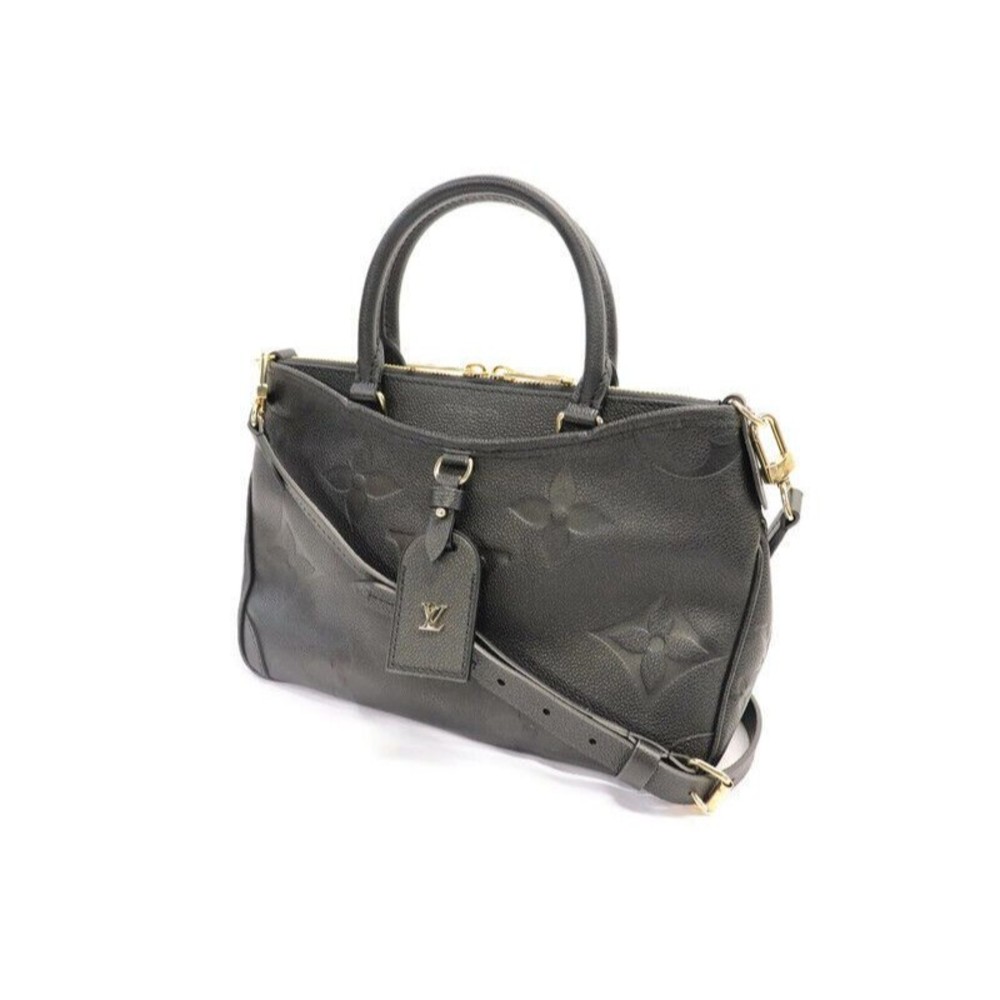 LOUIS VUITTON - Monogram Black Leather TRIANON PM Shoulder Bag w/Dust Bag